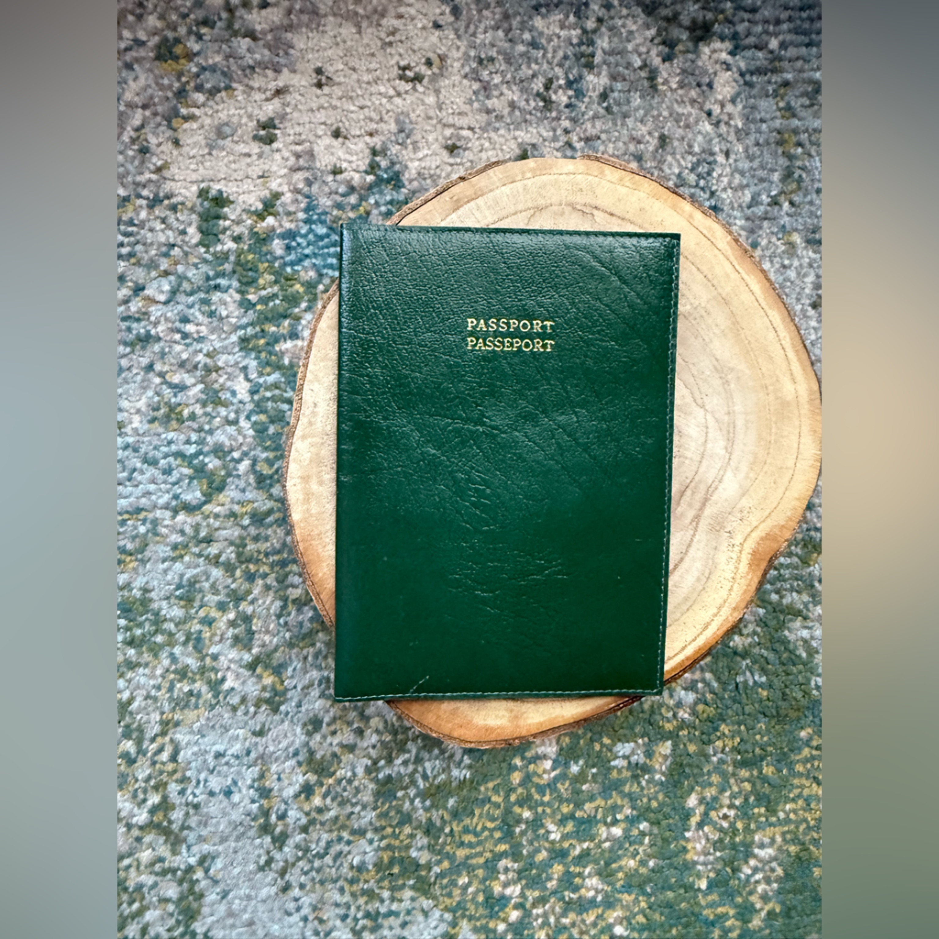Vintage Rolex Green Embossed Passport Card Holder